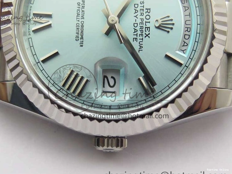 0501 WaterResistant Day Date 40 SS Bp Maker 1:1 Best Edition Tiffany Blue Roman Dial on SS Bracelet A 2549